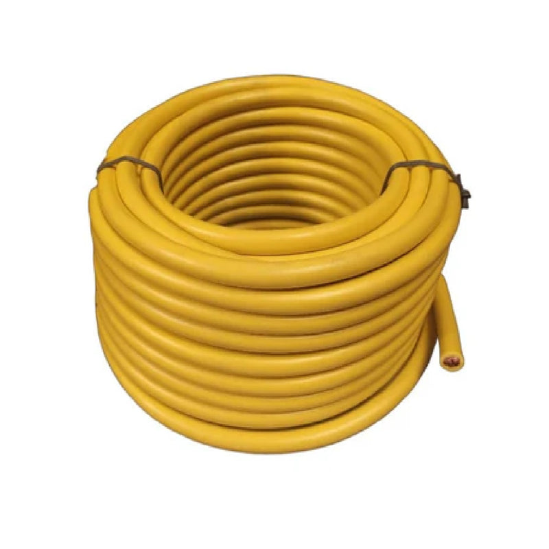 Cable Para Maquina De Soldar Nro. 2 Rollo 25 Mts Color Amarillo Marca Cablesca