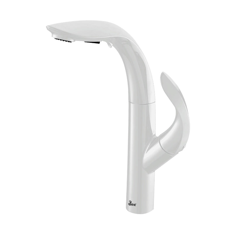 Griferia Monomando Alto Para Lavamanos Modelo Foglia White / Blanco Ref. Gri.02.21 Marca Bari