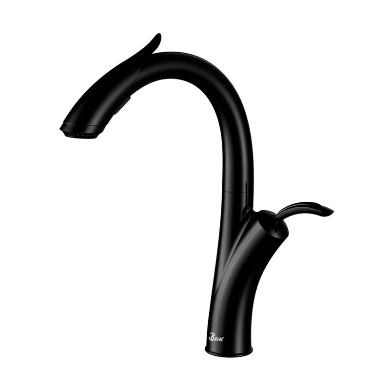 Griferia Monomando Alto 39Cm Para Fregadero Modelo Drago Matte Black Ref. Gri.03.39 Marca Bari