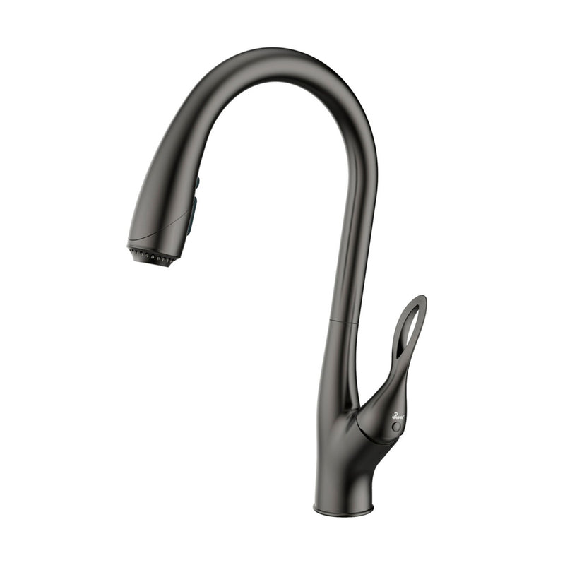 Griferia Monomando Alto 43Cm Para Fregadero Modelo Elisea Gunmetal Black Ref. Gri.03.47 Marca Bari