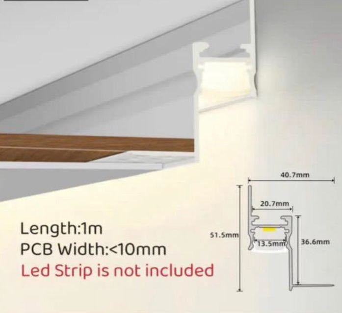 Perfil De Aluminio Para Crear Canal De Luz En Drywall 3 Mts Ref.Lum-956 Marca Lumind