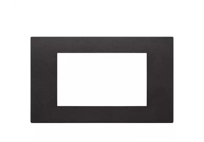 Placa 4 Modulos Centrales Tecnopolimero Color Negro Mate Serie Linea Ref. 30654.02 Marca Vimar