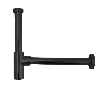 Sifon Para Lavamanos Minimalista Negro Coral De 1 1/4" C/ Tapon Temp Max 70°C Ref Ku74mbe Marca Kubo