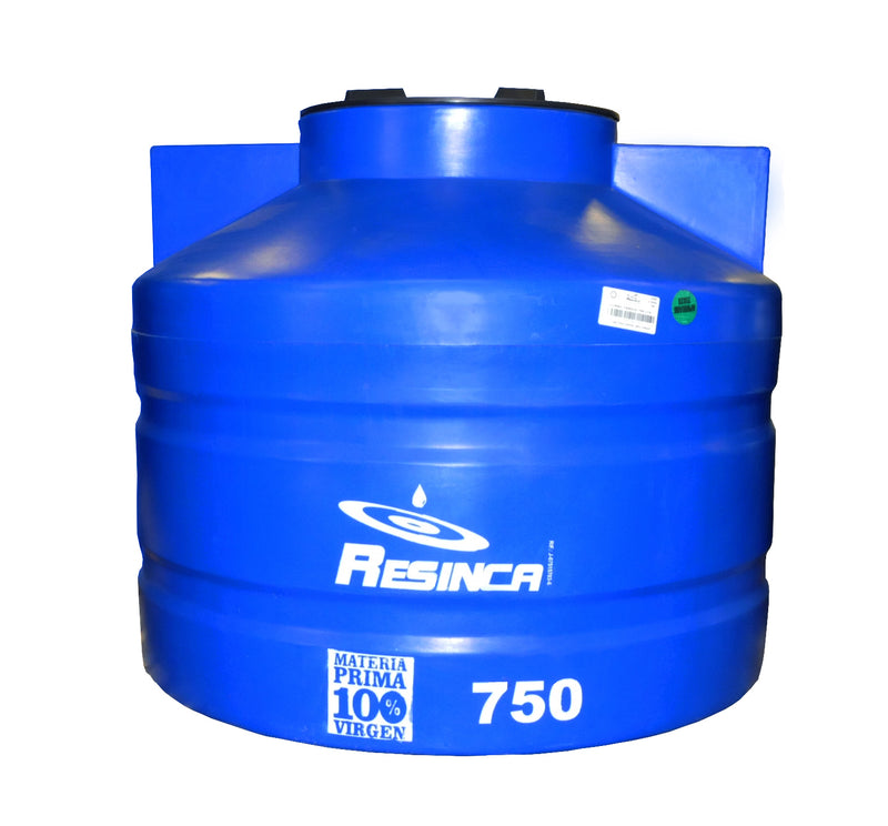 Tanque De Agua Cap. 750 Lts Mod. Jumbo Domestico Azul Con Tapa De Rosca Marca Resinca