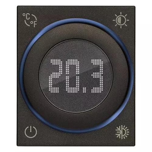 Termostato Rotatorio Iot Conectado 2 Modulos Color Negro Ref. 30810.G Marca Vimar